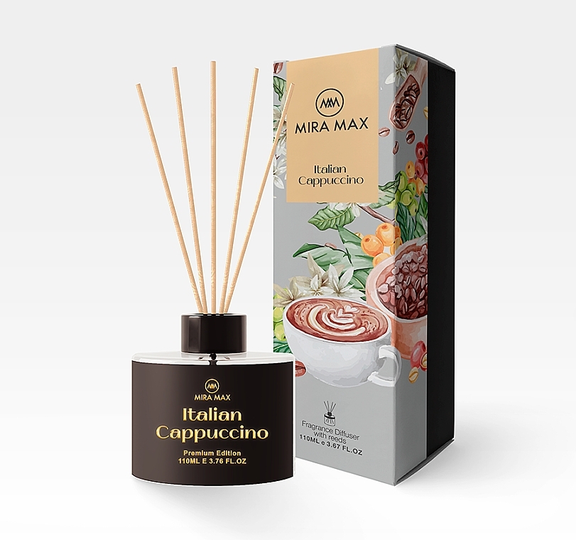 Аромадиффузор - Mira Max Italian Capuccino Fragrance Diffuser With Reeds — фото N1