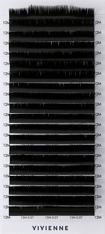 Накладні вії "Elite", чорні, 20 ліній (0,07, M, 12) - Vivienne — фото N1