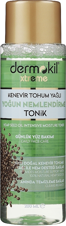 Інтенсивно зволожувальний тонік "Олія насіння конопель" - Dermokil Hemp Seed Oil Intensive Moisture Toner — фото N1