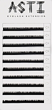 Парфумерія, косметика Вії для нарощування 10 л, одна довжина, чорні, вигин CC, товщина 0.07 мм, довжина 6 мм - Asti