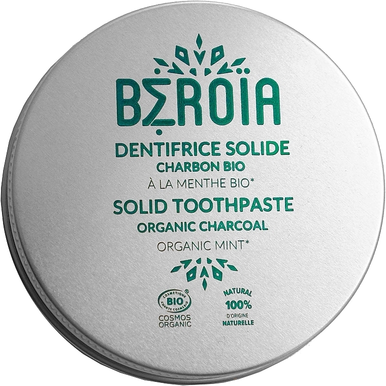 Зубна паста з органічним вугіллям - Beroia Solid Toothpaste Organic Charcoal — фото N1