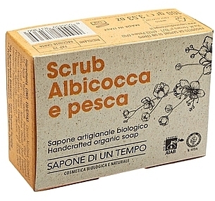 Органічне мило "Абрикос та персик" - Sapone Di Un Tempo Organic Soap Scrub Apricot And Peach — фото N2