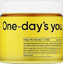 Парфумерія, косметика Тонер-диски для обличчя з прополісом і вітаміном С - One-Days You Help Me! Honey-C Pad