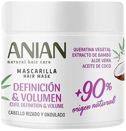 Маска для волос - Anian Natural Definition & Volume Hair Mask — фото N1