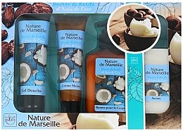 Духи, Парфюмерия, косметика Набор - Nature de Marseille Cocos (sh/gel 100ml +cr/60ml + balsam 150ml + soap 90g)