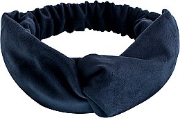 Повязка на голову, экозамша переплет, темно-синяя "Suede Twist" - MAKEUP Hair Accessories — фото N1