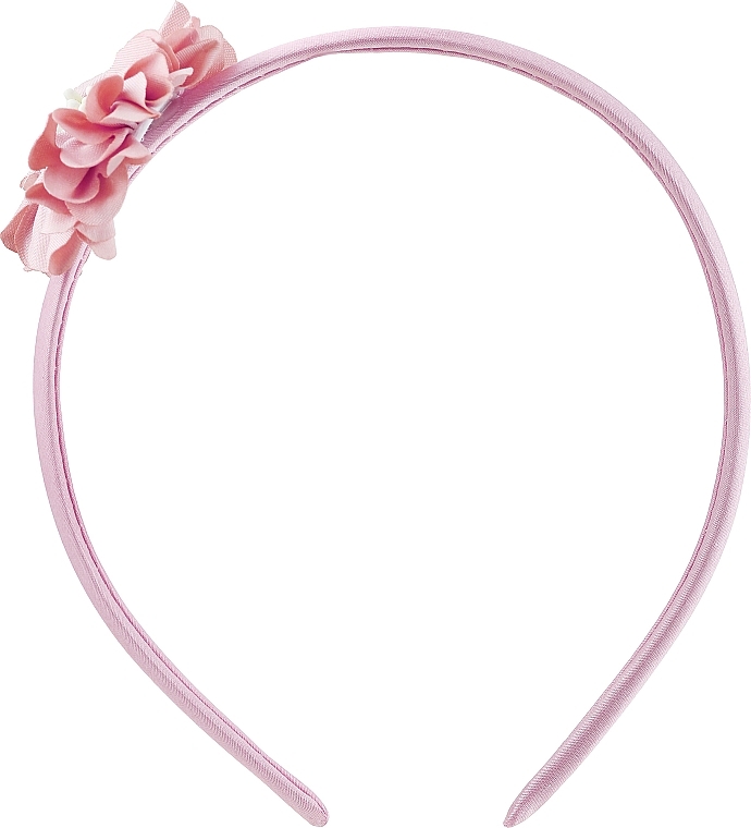Декоративний обруч для волосся, FA-5706, рожевий з квіткою 2 - Donegal — фото N1