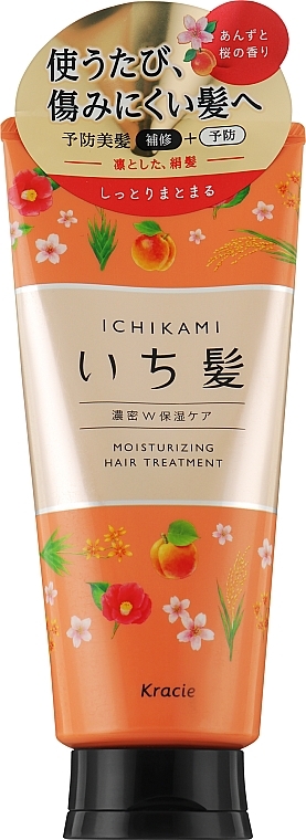 Увлажняющая маска для поврежденных волос с абрикосовым маслом - Kracie Ichikami Moisturizing Hair Treatment — фото N1