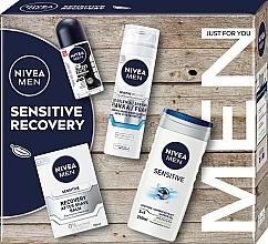 Набір - NIVEA MEN Sensitive Recovery Collection (ash/balm/100ml + foam/200ml + shower/gel/250ml + deo/50ml) — фото N1