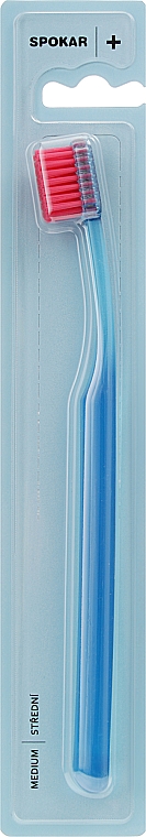 Зубна щітка "Plus", середньої жорсткості, синя - Spokar Plus