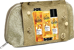 Парфумерія, косметика Набір - Gliss Kur Oil Nutritive Bag Set (shm/250ml + balm/200ml + hair/cond/200ml + bag)