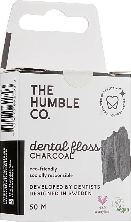 Зубна нитка-флос "З активованим вугіллям" - The Humble Co. Dental Floss Сharcoal