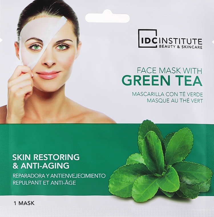 Маска для лица с зеленым чаем - IDC Institute Face Mask  — фото N1