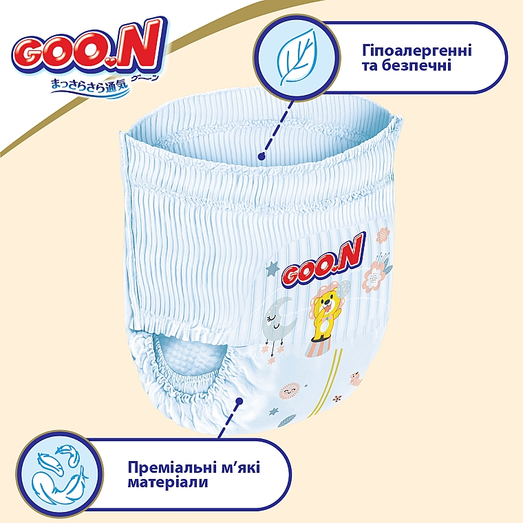 Трусики-подгузники для детей «Premium Soft» размер L, 9-14 кг, 44 шт. - Goo.N — фото N3