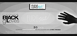 УЦІНКА Рукавички одноразові, чорні, латексні, без пудри, розмір S, 20 шт. - Eurostil * — фото N1