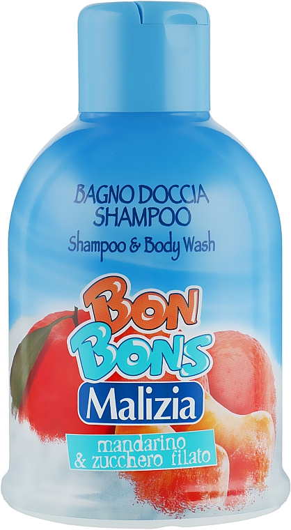 Шампунь-гель для душа Mandarino & Zucchero Filato - Malizia Bon Bons Shampoo & Body Wash