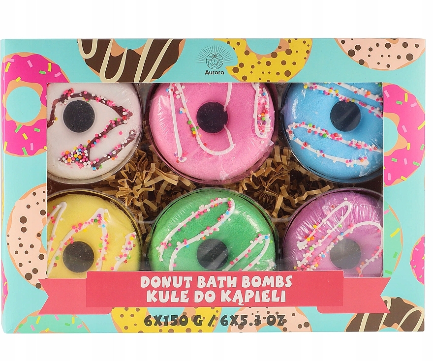 Набір - Aurora Donut Bath Bombs Set (bath/bomb/6x150g) — фото N1