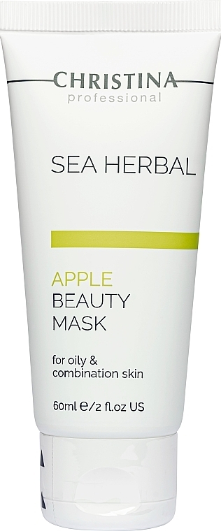Яблучна маска краси для жирної та комбінованої шкіри - Christina Sea Herbal Beauty Mask Green Apple