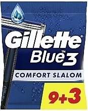 УЦІНКА Набір одноразових станків для гоління, 12 шт - Gillette Blue 3 Comfort Slalom  * — фото N1