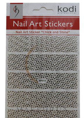 Наклейка для дизайна ногтей - Kodi Professional Nail Art Stickers BP013 — фото Silver