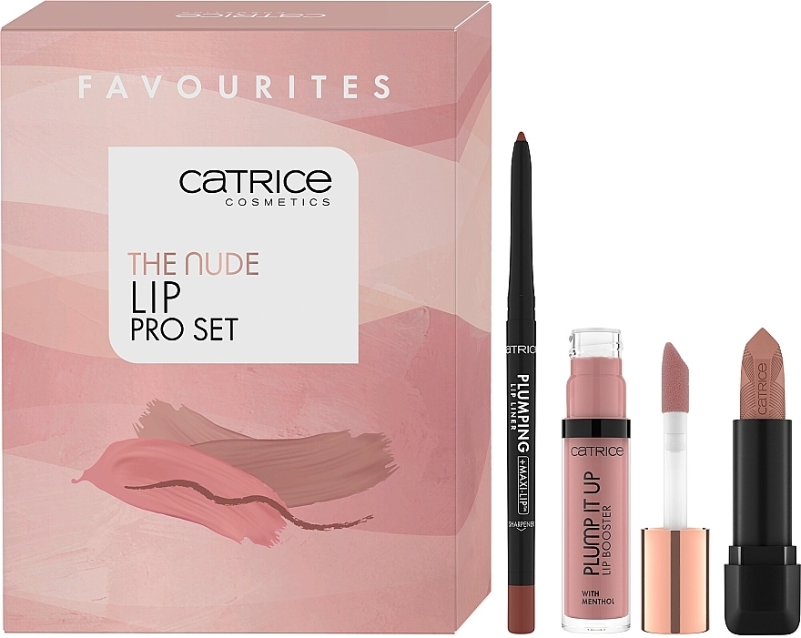 Набор для макияжа губ - Catrice The Nude Lip PRO Set (l/booster/3.5ml + l/liner/0.3g + lipstick/3.5g) — фото N1