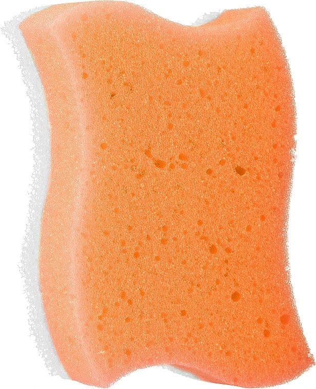 Губка для тіла масажна "Хвиля", помаранчева 2 - Grosik Camellia Bath Sponge — фото N1