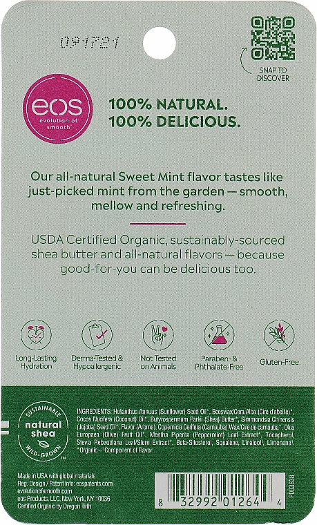 Бальзам для губ в стике "Мята" - EOS Smooth Stick Lip Balm Sweet Mint Pack — фото N2