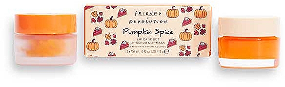 Набор - Makeup Revolution X Friends Pumpkin Spice Lip Care Set (lip/mask/12g + lip/scrub/12g) — фото N2