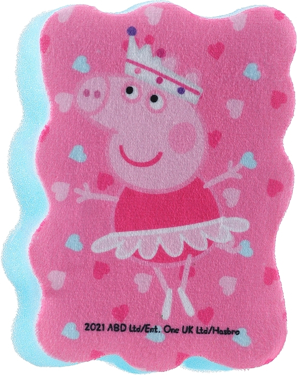 Мочалка банна дитяча "Свинка Пеппа", Пеппа-балерина, рожево-синя - Suavipiel Peppa Pig Bath Sponge — фото N1