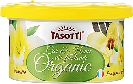 Автомобільний сухий ароматизатор у банці "Vanilla" - Tasotti Organic — фото N1