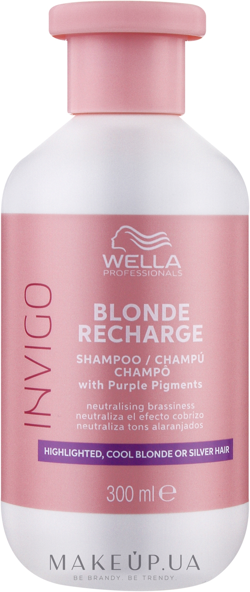 Шампунь-нейтрализатор желтизны - Wella Professionals Invigo Blonde Recharge Color Refreshing Shampoo For Cool Blonde — фото 300ml