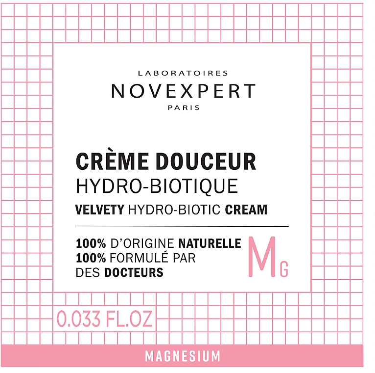 Крем бархатный гидро-биотический для лица - Novexpert Magnesium Velvety Hydrobiotic Cream (пробник) — фото N2