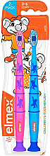 Духи, Парфюмерия, косметика Детские зубные щетки (3-6 лет), розовая + голубая с обезьянами, 2 шт - Elmex Toothbrush