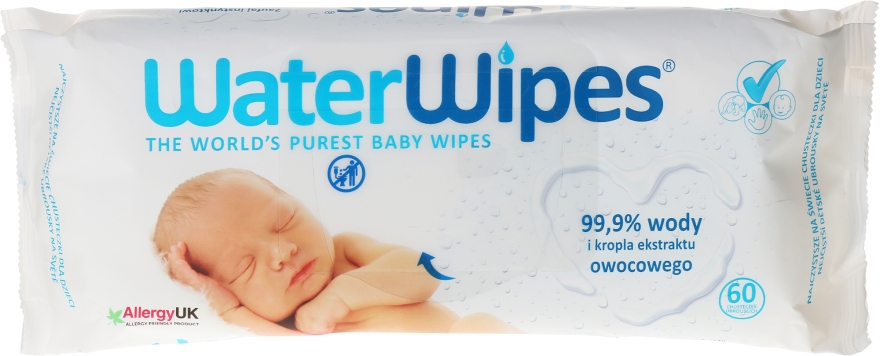 Детские влажные салфетки 60шт - WaterWipes Baby Wipes