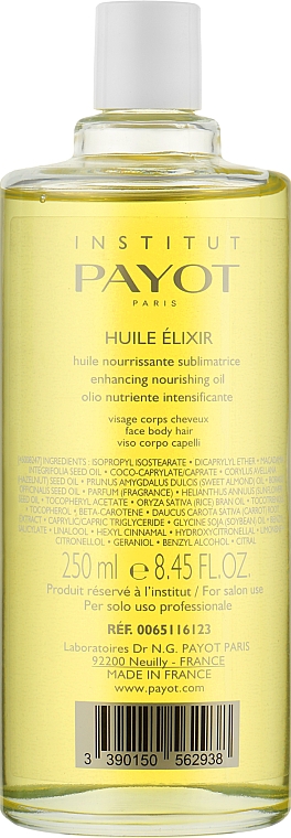 Живильна олія-еліксир - Payot Body Huile Elixir Enhancing Nourishing Oil Salon Size — фото N1