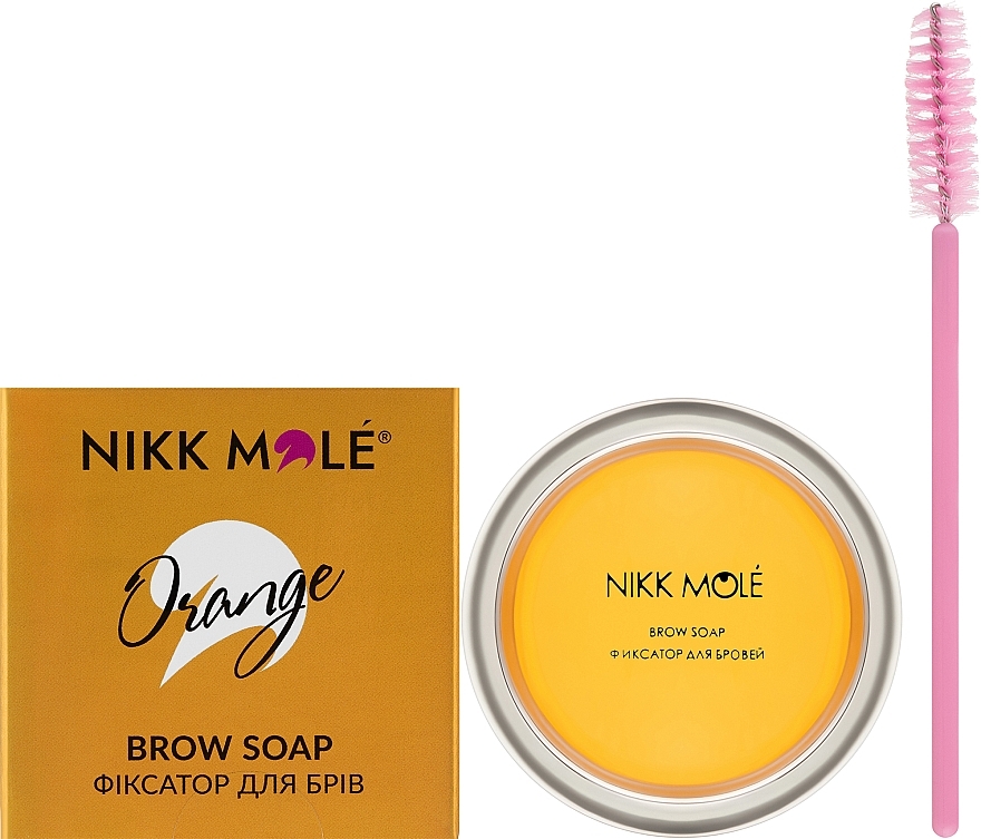 УЦЕНКА Мыло-фиксатор для бровей "Апельсин" - Nikk Mole Brow Soap Orange * — фото N2