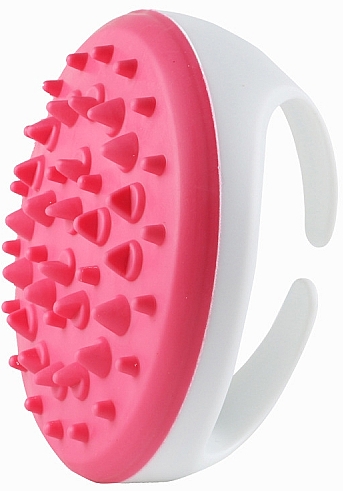 Щётка для антицеллюлитного массажа силиконовая, бело-розовая - Deni Carte — фото N1