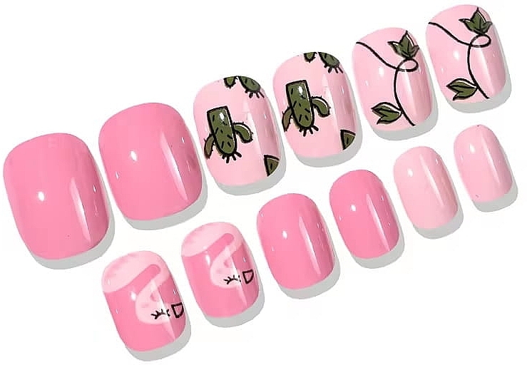 Накладные самоклеящиеся ногти для детей "Фламинго и кактус", 972 - Deni Carte Tipsy Kids  — фото N2