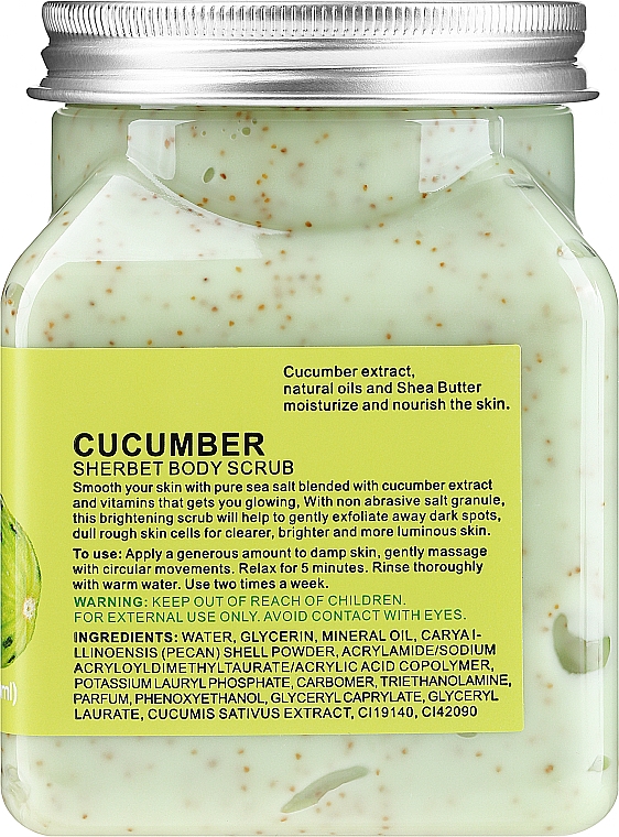 Скраб для тела «Огурец» - Wokali Sherbet Body Scrub Cucumber — фото N2