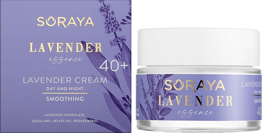 Розгладжувальний крем для обличчя з лавандою, 40+ - Soraya Lavender Essence — фото N2