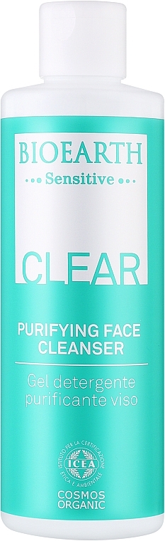 Очищуючий гель для проблемної та комбінованої шкіри обличчя -  Bioearth Sensitive Clear Purifying Face Cleanser