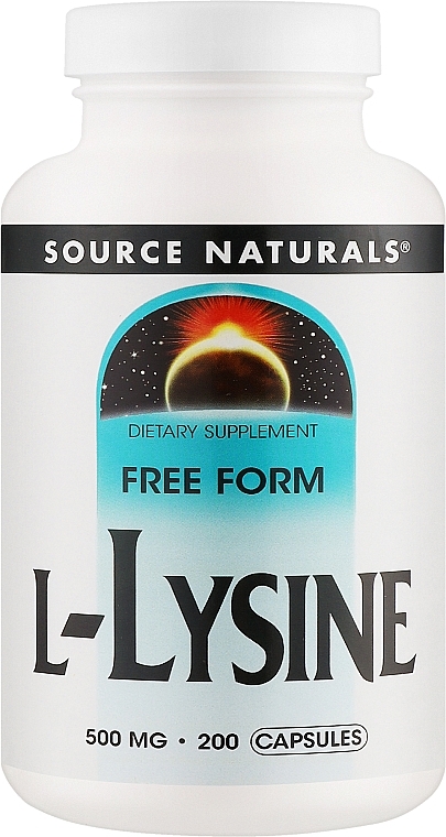 Диетическая добавка "L-Lysine" 500 мг, капсулы - Source Naturals L-Lysine 500mg — фото N1