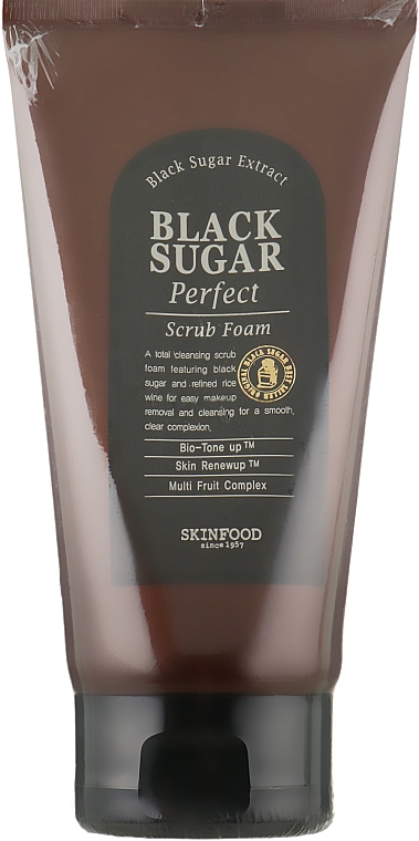 Пінка-скраб з екстрактом чорного цукру - SkinFood Black Sugar Perfect Scrub Foam — фото N1