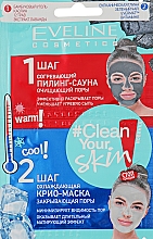 Парфумерія, косметика Пілінг і маска для обличчя - Eveline Cosmetics #Clean Your Skin Peeling-Sauna And Maska 2x5 ml