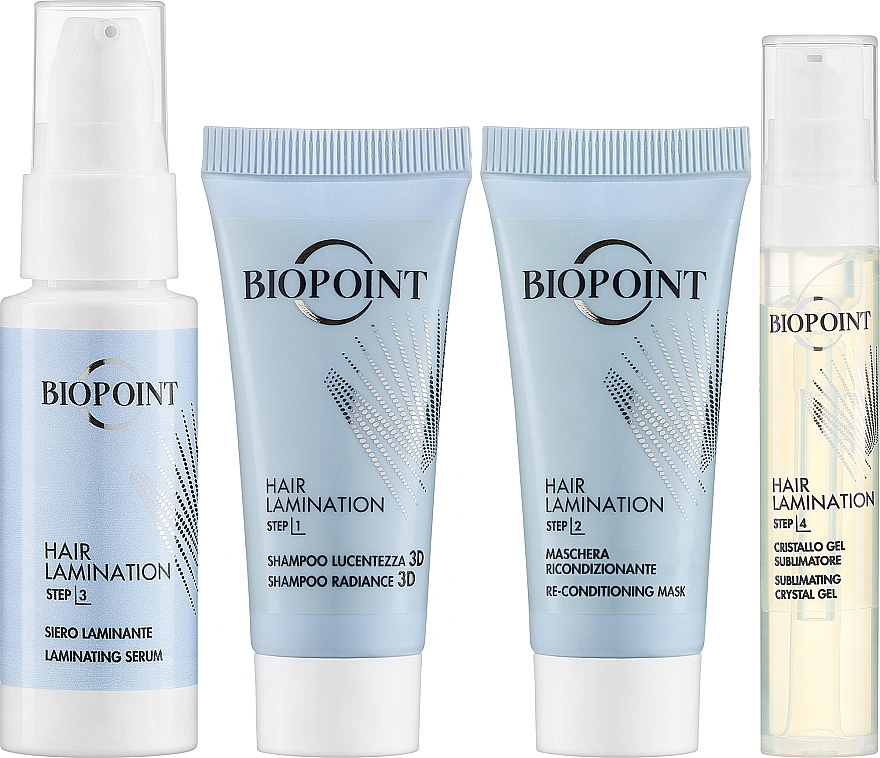 Набор - Biopoint Hair Lamination (gel/20ml + sh/20ml + mask/20ml + serum/20ml) — фото N2