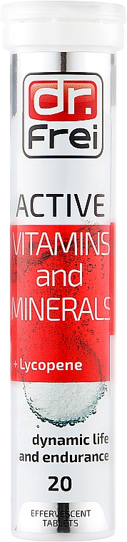 Вітаміни шипучі "Актив. Вітаміни й мінерали + лікопин" - Dr. Frei Active Vitamins And Minerals+Lycopene