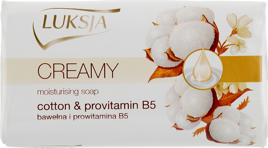 Крем-мыло с хлопковым молочком и провитамином B5 - Luksja Cotton Milk Provitamin B5 Soap — фото N1