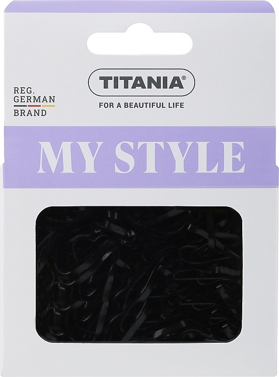 Набір еластичних затискачів для волосся, чорні - Titania — фото N1