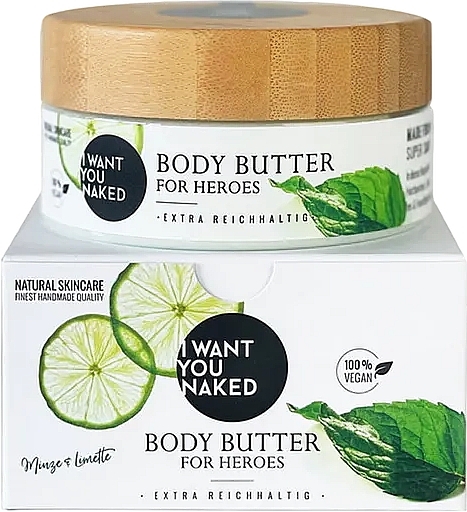 Масло для тела "Mint & Lime" - I Want You Naked For Heroes Body Butter — фото N1