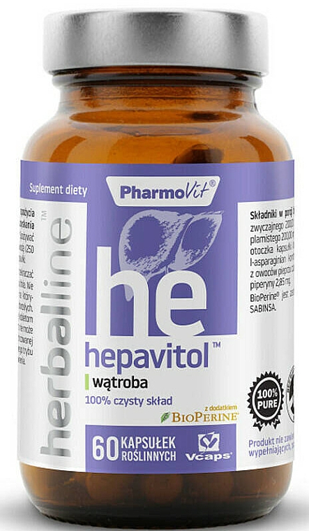 Дієтична добавка "Hepavitol", 60 шт. - Pharmovit Herballine — фото N1